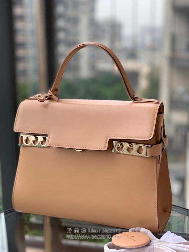 DELVAUX女包 比利時品牌 Tempete手袋 柔軟牛皮 德爾沃女手提包 中號手拎包 Delvaux單肩斜挎包 TP0028奶茶  fcs1236